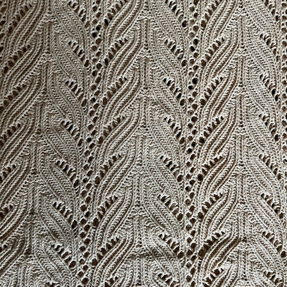 Vintage peachy pink scallop hem cotton knit sweater - Picture 4 of 5